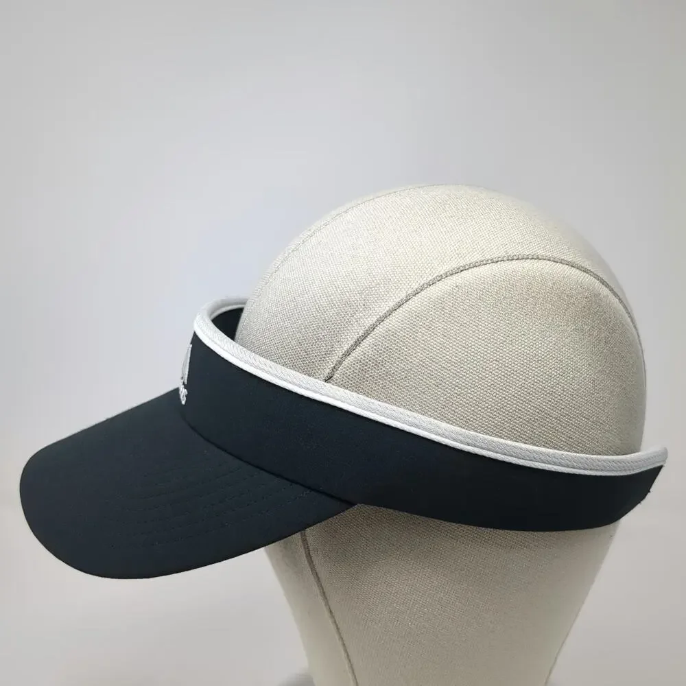 Adidas Visor Black One Size Hat Embroidered Logo Recycled Poly Spandex Tennis